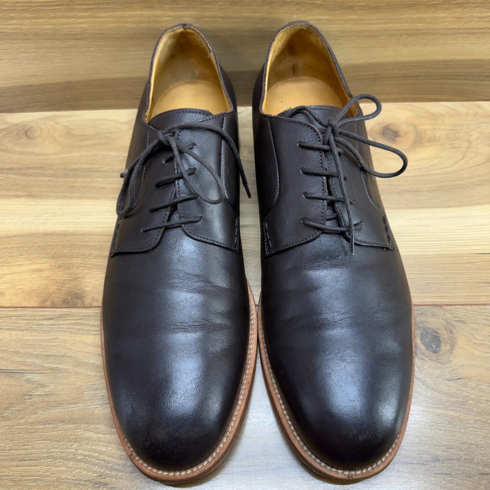 Brooks Brothers Oxfords Mens 12 Brown Leather Pain Toe Dress Shoes Italy
